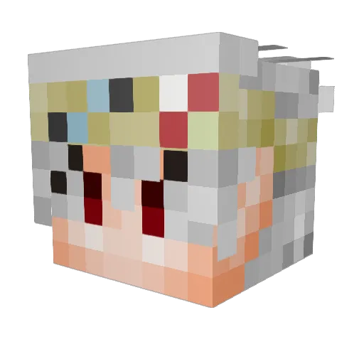Kuuca Minecraft avatar head, 3D render