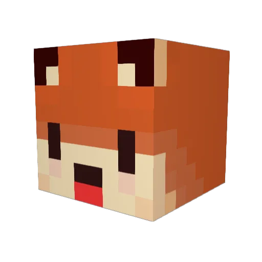 Kuuda Minecraft avatar head, 3D render