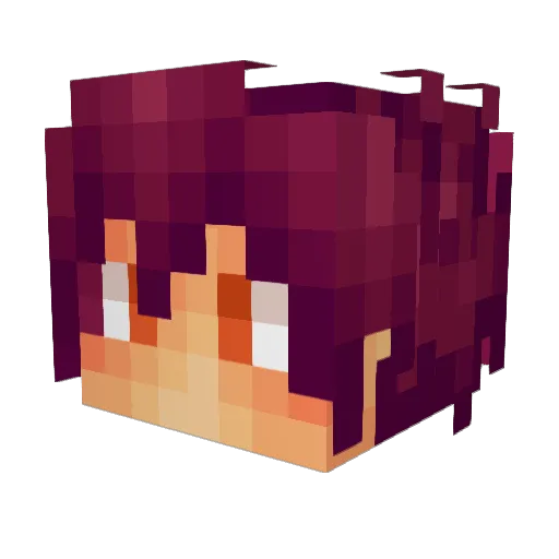 Kuuhakuu Minecraft avatar head, 3D render