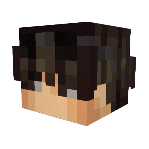 Kuujiro Minecraft avatar head, 3D render