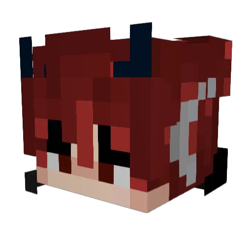 Kuurumii_ Minecraft avatar head, 3D render