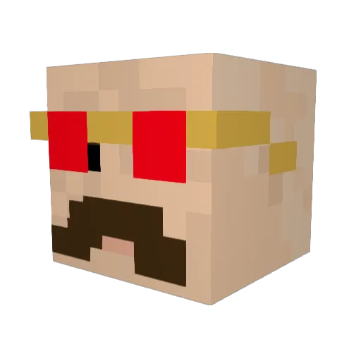 Kuvel Minecraft avatar head, 3D render