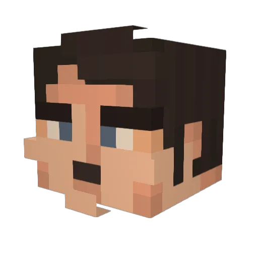 Kuvinci Minecraft avatar head, 3D render