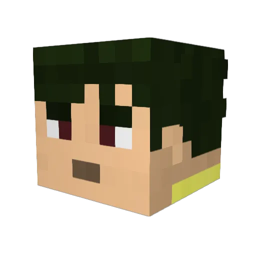 Kuwuata Minecraft avatar head, 3D render