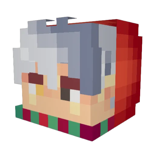 Kuzeta Minecraft avatar head, 3D render