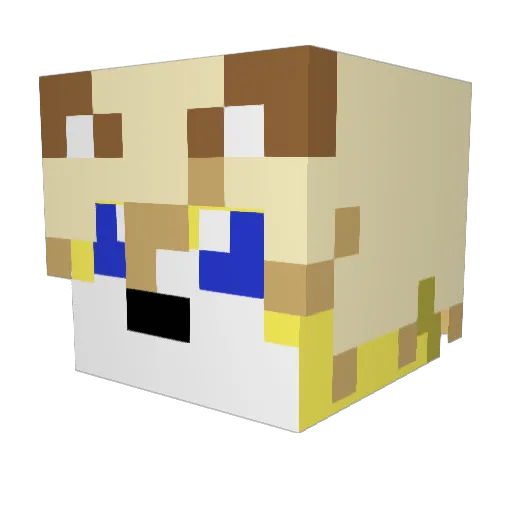 Kuzirou Minecraft avatar head, 3D render