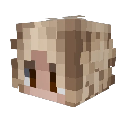 KuzuToutCourt Minecraft avatar head, 3D render