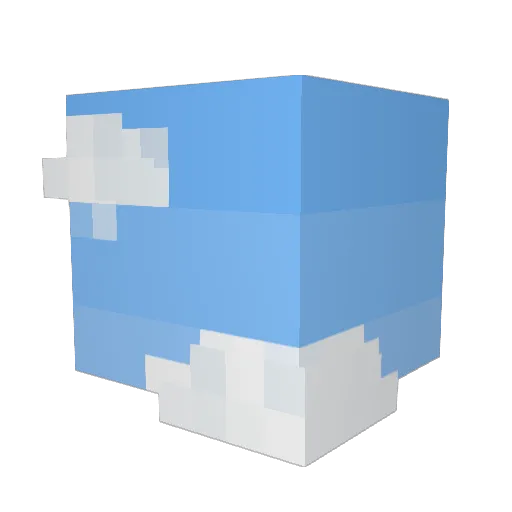 Kuzureru Minecraft avatar head, 3D render