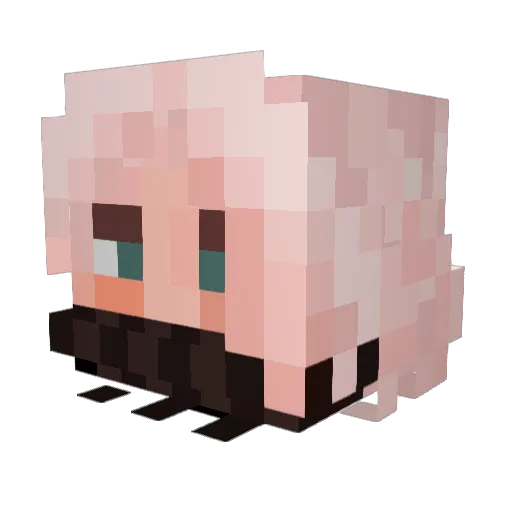Kvaito Minecraft avatar head, 3D render