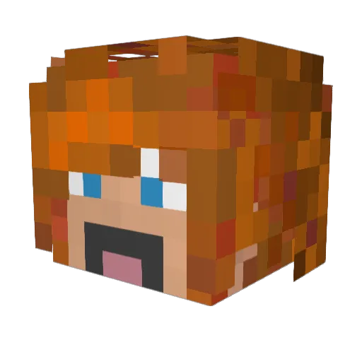 Kvarkki2 Minecraft avatar head, 3D render