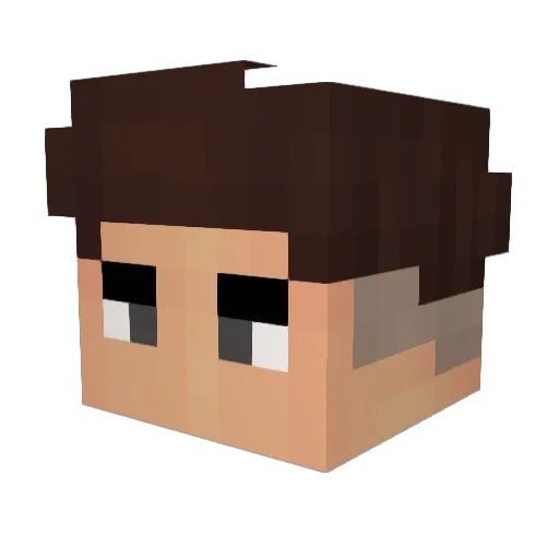 KveFi Minecraft avatar head, 3D render