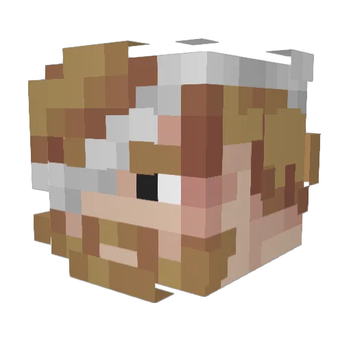 Kvend Minecraft avatar head, 3D render