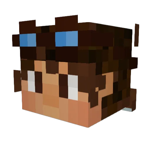 Kvothan Minecraft avatar head, 3D render