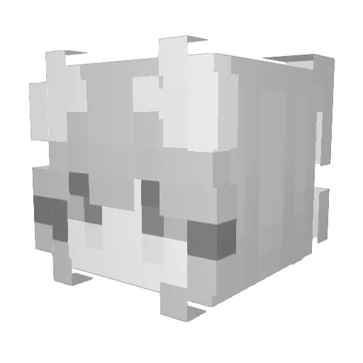 Kvyoo Minecraft avatar head, 3D render