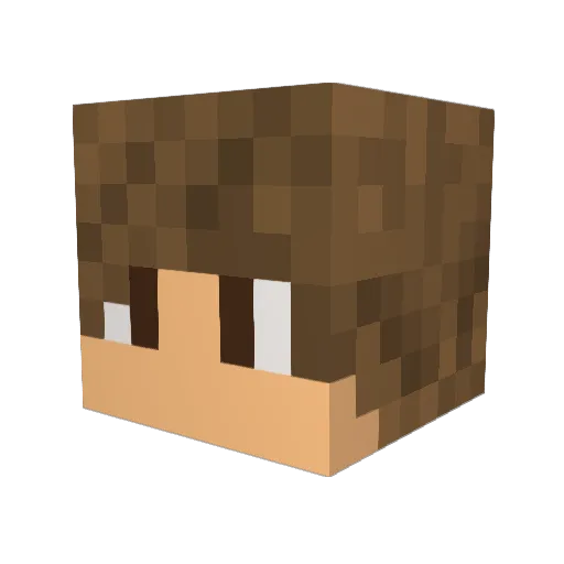 Kw4sik Minecraft avatar head, 3D render