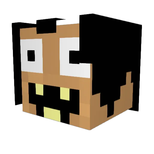 KwGTR Minecraft avatar head, 3D render