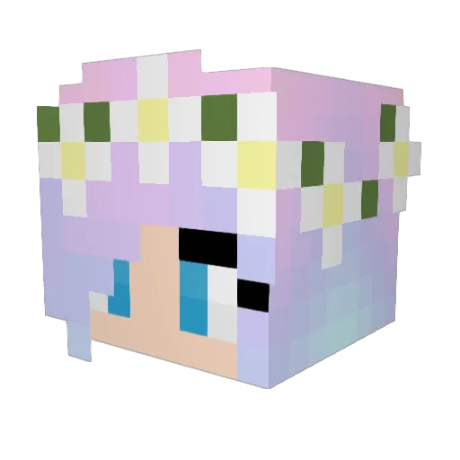 Kwadette Minecraft avatar head, 3D render