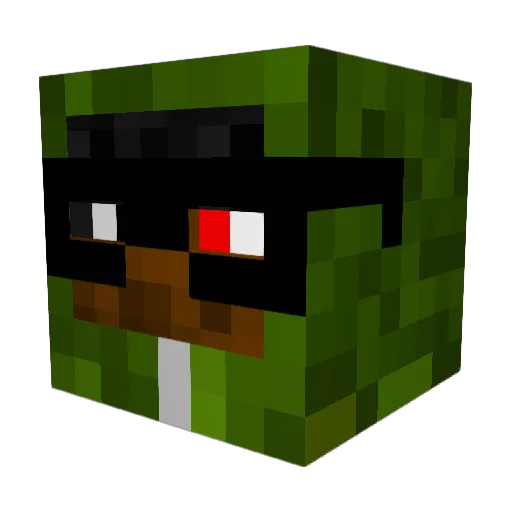 Kwaks Minecraft avatar head, 3D render