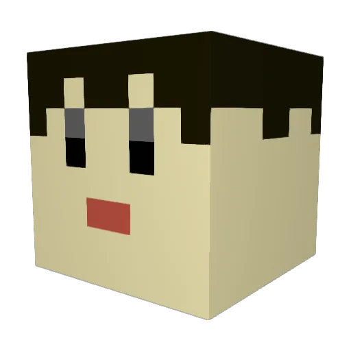 Kwan01 Minecraft avatar head, 3D render