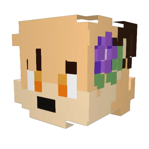 Kwenshi Minecraft avatar head, 3D render