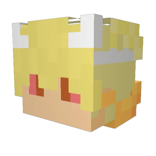 Kwertiii Minecraft avatar head, 3D render