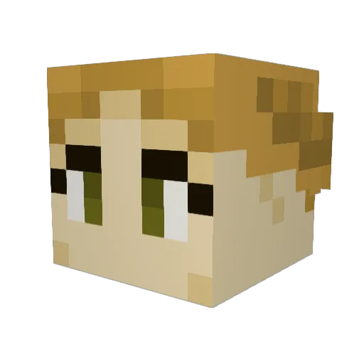 Kwhippy Minecraft avatar head, 3D render