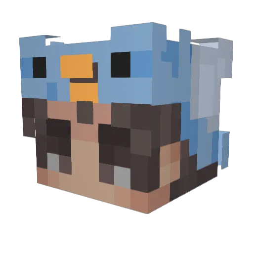 Kwiptic Minecraft avatar head, 3D render