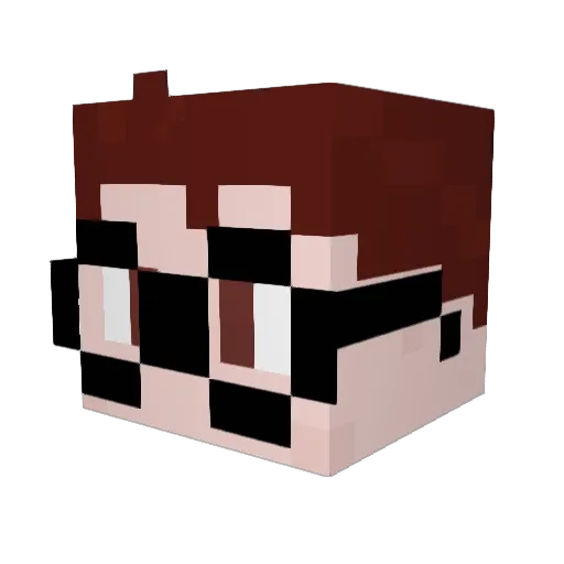 Kwistafa Minecraft avatar head, 3D render