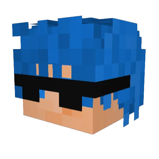 Kwnsim Minecraft avatar head, 3D render