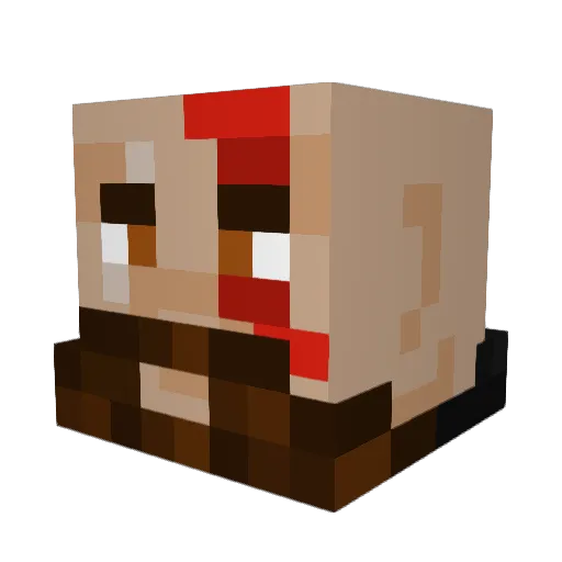 Kwoa_ Minecraft avatar head, 3D render