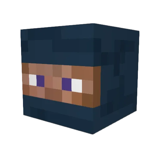 Kwoken Minecraft avatar head, 3D render