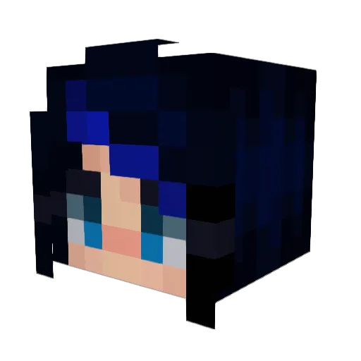 Kworvii Minecraft avatar head, 3D render