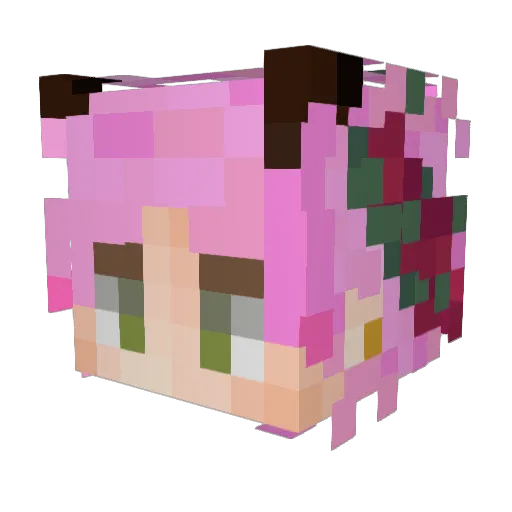Kwrana Minecraft avatar head, 3D render