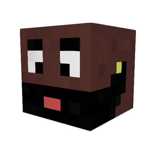 Kwrooo Minecraft avatar head, 3D render