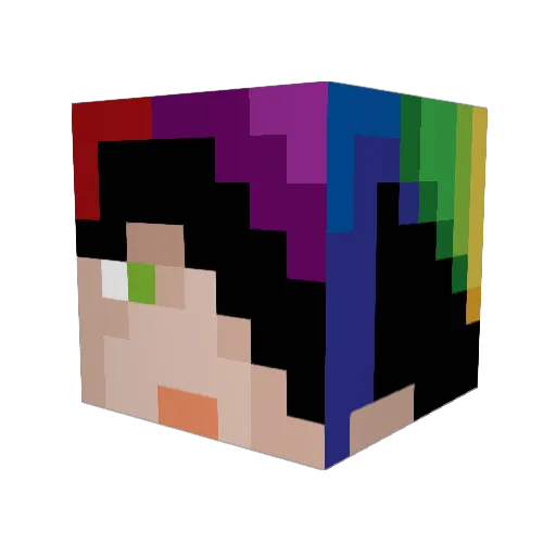 Kwuakles Minecraft avatar head, 3D render