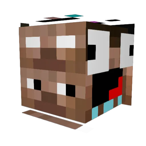 Kwure Minecraft avatar head, 3D render