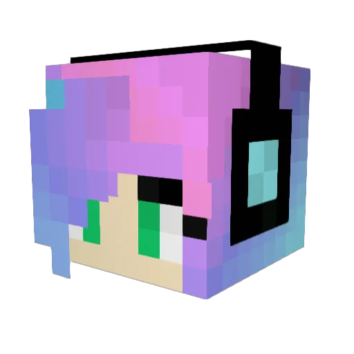 Kwusho Minecraft avatar head, 3D render