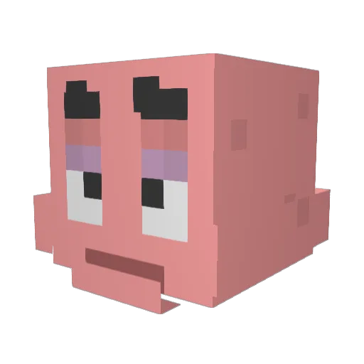 Kwyji Minecraft avatar head, 3D render