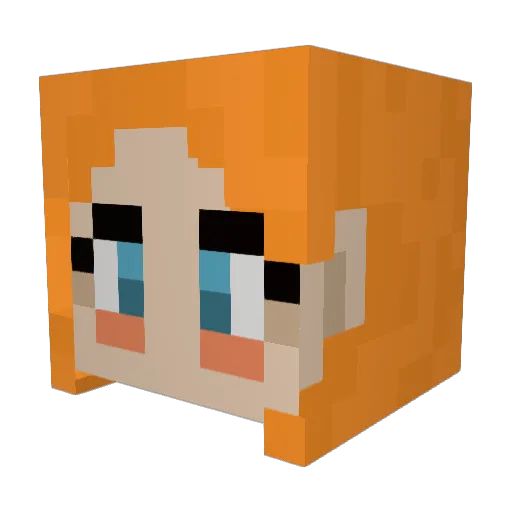 Kwykart Minecraft avatar head, 3D render
