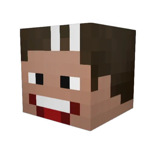 Kx2DK Minecraft avatar head, 3D render