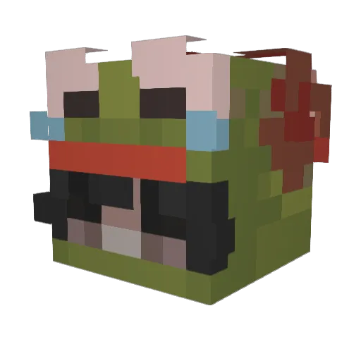 Kxddih Minecraft avatar head, 3D render