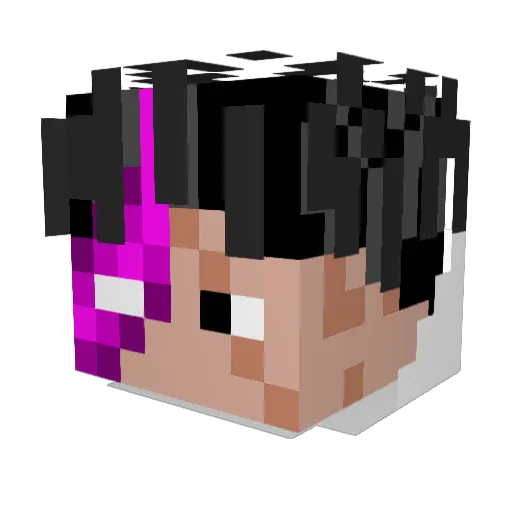 Kxlzx Minecraft avatar head, 3D render