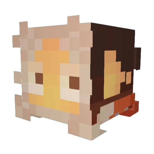 Kxmper Minecraft avatar head, 3D render