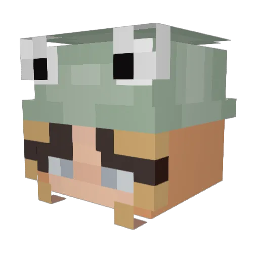 Kxyse Minecraft avatar head, 3D render