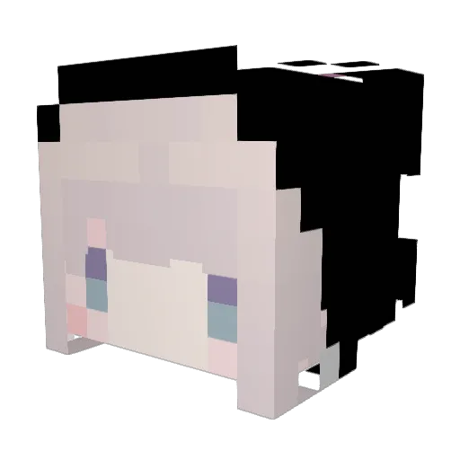 Kyananako Minecraft avatar head, 3D render