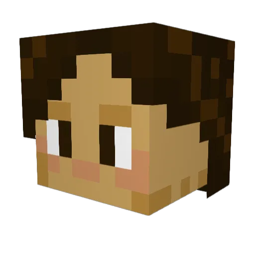 Kyatapii Minecraft avatar head, 3D render