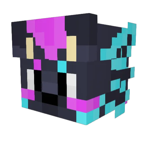 Kyb3rr Minecraft avatar head, 3D render