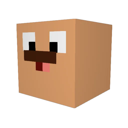Kybexo Minecraft avatar head, 3D render
