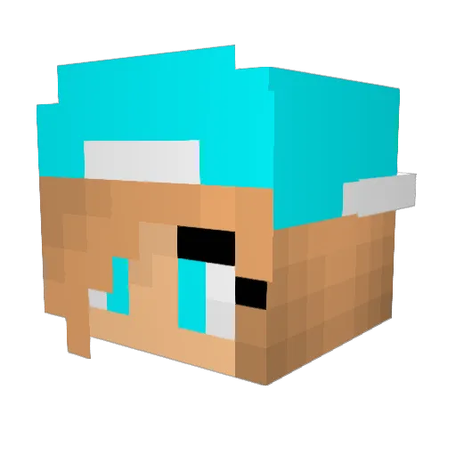 Kybraceface Minecraft avatar head, 3D render