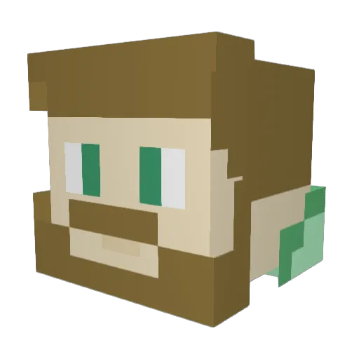 Kyhabe Minecraft avatar head, 3D render